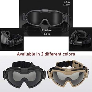 PAIRSOFTWIN Airsoft Tactical Goggles with Fan Anti Fog and 2 Lens