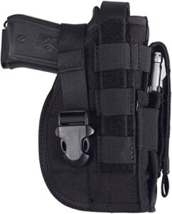 acexier universal tactical gun holster right hand molle pistol holster combat airsoft waist belt holster for 1911 45 92 96 glock(black)