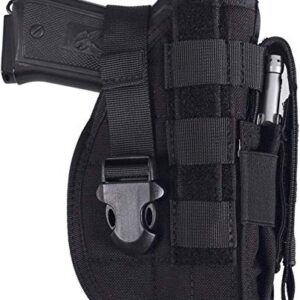 ACEXIER Universal Tactical Gun Holster Right Hand Molle Pistol Holster Combat Airsoft Waist Belt Holster for 1911 45 92 96 Glock(Black)