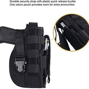 ACEXIER Universal Tactical Gun Holster Right Hand Molle Pistol Holster Combat Airsoft Waist Belt Holster for 1911 45 92 96 Glock(Black)