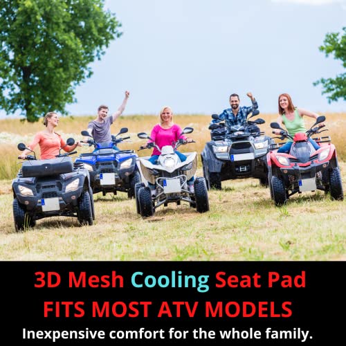 Badass Moto ATV Seat Covers: Motorcycle Seat Cushion. 3DMesh Cooling Air Flow Motorcycle seat pad. Versatile Powersports ATV Seat Protector Stops Hot Seat, Swass. Quick-Dry, Hide Ugly Rips.