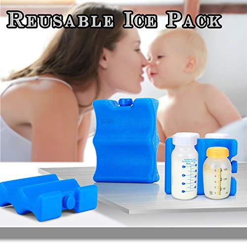 Teamoy Breastmilk Ice Pack(Pack of 2), Bottle Ice Packs for Breastmilk Storage and Breastfeeding Working Mom, Small