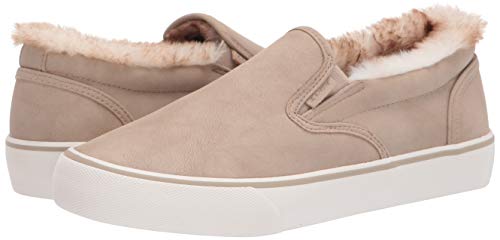 Lugz womens Clipper Lx Fur Classic Slip-on Fashion Sneaker, Fawn/Cream/Off White, 8.5 US