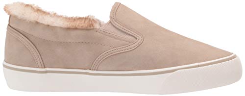 Lugz womens Clipper Lx Fur Classic Slip-on Fashion Sneaker, Fawn/Cream/Off White, 8.5 US