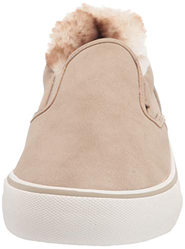 Lugz womens Clipper Lx Fur Classic Slip-on Fashion Sneaker, Fawn/Cream/Off White, 8.5 US