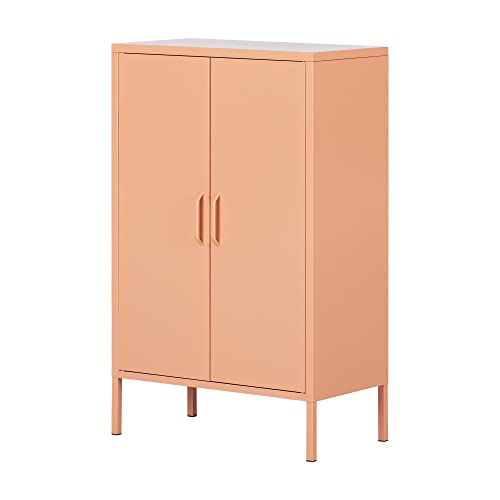 South Shore Crea Metal 2-Door Accent Cabinet, Orange