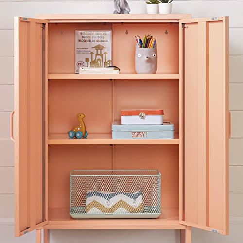 South Shore Crea Metal 2-Door Accent Cabinet, Orange