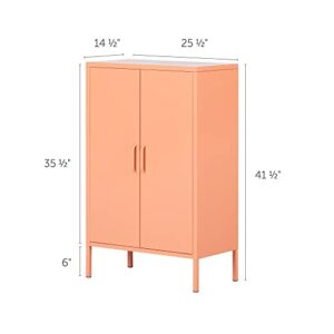 South Shore Crea Metal 2-Door Accent Cabinet, Orange