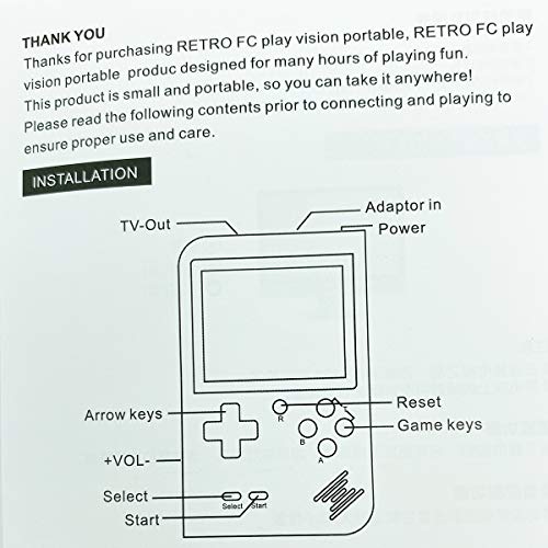 Come-buy Retro Game Console,Handheld Game Console with 400 Classical FC Games 2.8-Inch Color Screen Support for TV Output , Gift Birthday