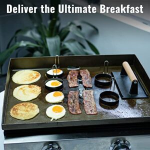 SHINESTAR 6-Piece Griddle Breakfast Kit for Blackstone - Complete Set of Griddle Accessories Including Pancake Batter Dispenser, Bacon Press, and Egg Rings