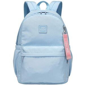 caran·y kids backpack girls and boys classic school backpack light weight two size multi-pocket aqua-blue suitable for ages 6+ and above（aqua blue）