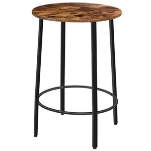 HOOBRO Round Bar Table, Bistro Pub High Table,Small Spaces Saving for Dining Room Breakfast,Coffee, Kitchen, Living Room,Easy Assembly, Rustic Brown BF59BT01