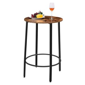 HOOBRO Round Bar Table, Bistro Pub High Table,Small Spaces Saving for Dining Room Breakfast,Coffee, Kitchen, Living Room,Easy Assembly, Rustic Brown BF59BT01