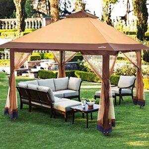 OUTDOOR LIVING SUNTIME Instant Pop Up Patio Gazebo with Full Netting for Family Parties and Outdoor Activities(Netting Sidewalls)