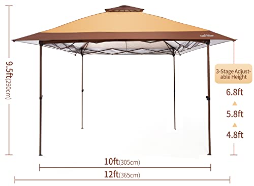 OUTDOOR LIVING SUNTIME Instant Pop Up Patio Gazebo with Full Netting for Family Parties and Outdoor Activities(Netting Sidewalls)