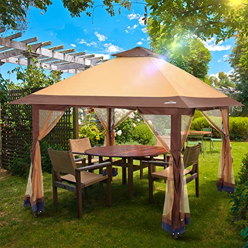 OUTDOOR LIVING SUNTIME Instant Pop Up Patio Gazebo with Full Netting for Family Parties and Outdoor Activities(Netting Sidewalls)