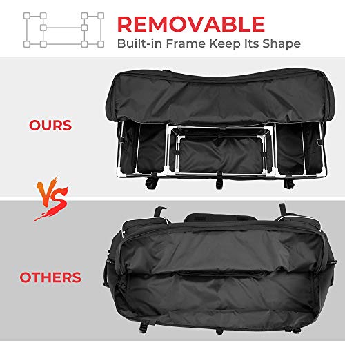 KEMIMOTO ATV Storage Bags ATV Rear Seat Bag Rack Bag Water-Resistant w/Cushion Removable Built-In Frame ATV Cargo Bag Large Four Wheeler Gear Bag Back Seat for Passenger