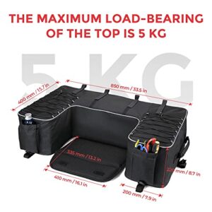 KEMIMOTO ATV Storage Bags ATV Rear Seat Bag Rack Bag Water-Resistant w/Cushion Removable Built-In Frame ATV Cargo Bag Large Four Wheeler Gear Bag Back Seat for Passenger