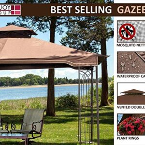 Sunjoy L-GZ798PST-E-A New Regency III Gazebo 10' x 12' with Mosquito Netting