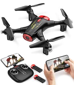 syma x400 mini drone with camera for adults & kids 720p wifi fpv quadcopter with app control, altitude hold, 3d flip, one key function, headless mode, 2 batteries, easy to fly for beginners