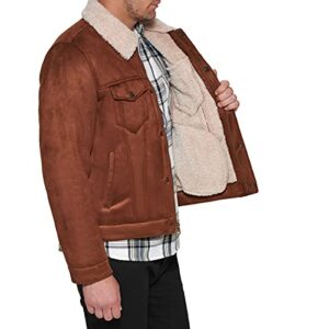 Levi's mens Sherpa Trucker Faux Leather Jacket, Brown Faux Shearling, XX-Large US