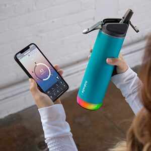 Hidrate Spark PRO Smart Water Bottle – Tracks Water Intake with Bluetooth, LED Glow Reminder When You Need to Drink – Chug Lid, 21oz, Brushed Steel