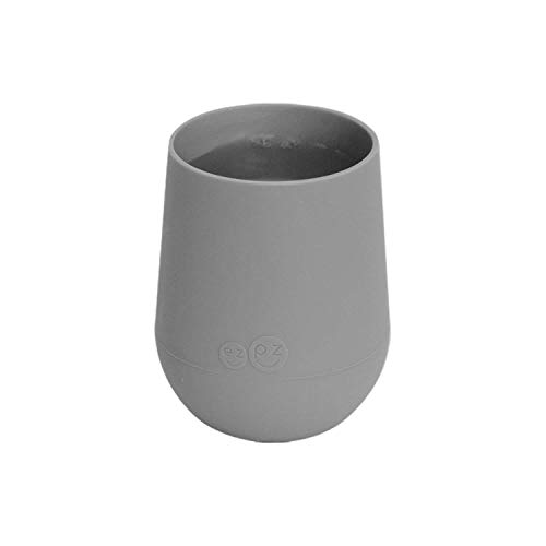 ez pz Mini Cup (Gray) - 100% Silicone Cup for Toddlers - Designed by a Pediatric Feeding Specialist - 12 Months+