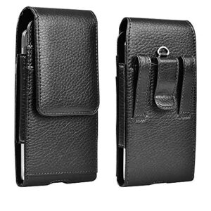 cell phone holster pouch leather wallet case with belt loop for iphone samsung (leather)