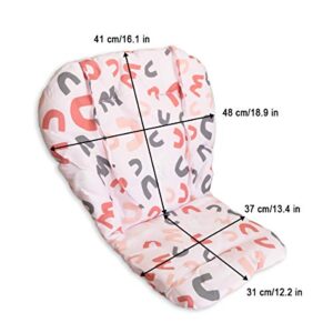 Twoworld High Chair Cushion, Large Thickening Baby High Chair Seat Cushion Liner Mat Pad Cover Breathable (Pink Letters)