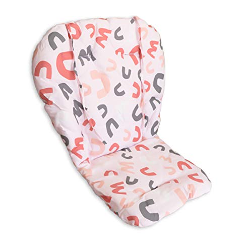 Twoworld High Chair Cushion, Large Thickening Baby High Chair Seat Cushion Liner Mat Pad Cover Breathable (Pink Letters)