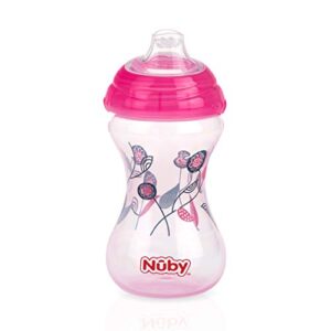 Nuby Polypropylene 3pk No Spill "Pinpoint" Soft Spout Clik-It, Girl, 10 Oz