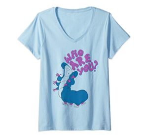 womens disney alice in wonderland caterpillar who are you v-neck t-shirt
