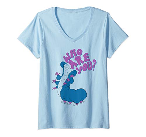 Womens Disney Alice In Wonderland Caterpillar Who Are You V-Neck T-Shirt