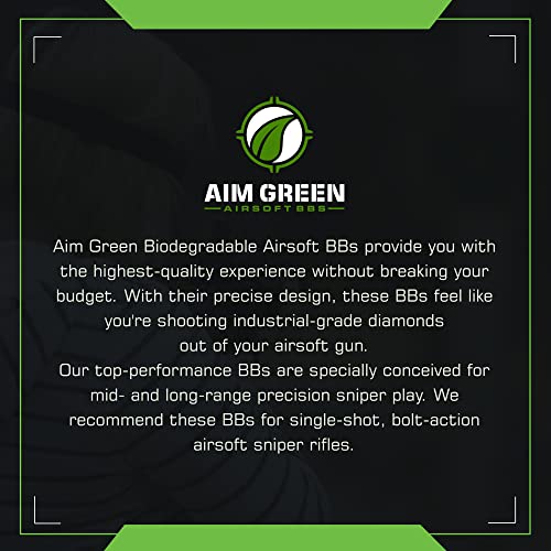 Aim Green Tracer Biodegradable Airsoft BBS, Glow-in-The-Dark BBS, 3,000 Count, 0.20 Grams