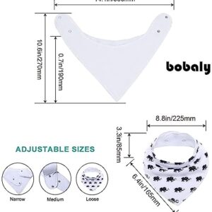 Bobaly Baby Infant Bandana Bibs with Teether (6-Pack Flower Set)