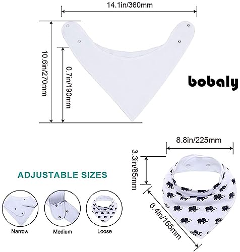 Bobaly Baby Infant Bandana Bibs with Teether (6-Pack Flower Set)