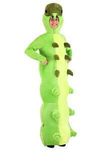fun costumes green caterpillar costume for adults storybook character plush caterpillar suit for men and women x-large