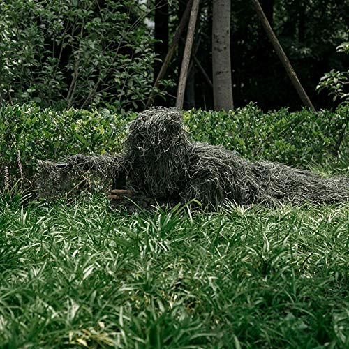 Ghillie Suit for Men, 5 in 1 Ghillie Suit Superior Camo Hunting Clothes for Men/Kids/Youth Hunters, Military, Sniper Airsoft and Paintball