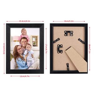 Giftgarden 5x7 Picture Frame 7 Pack Real Glass Black 5 by 7 Photo Frames Set for Wall or Tabletop Display