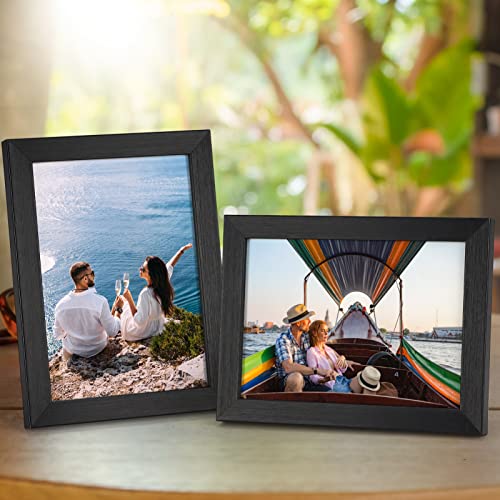 Giftgarden 5x7 Picture Frame 7 Pack Real Glass Black 5 by 7 Photo Frames Set for Wall or Tabletop Display