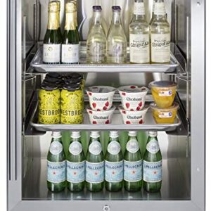 Summit Appliance SCR611GLOSRI Outdoor Mini Reach-In Commercial Beverage Center, Factory-installed Dolly, Glass Door, Weatherproof, Heavy-duty Tray Holders, Three Adjustable Chrome Shelves