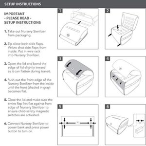 Munchkin® 59S™ UV Sterilizer and Sanitizer Bag - Perfect for Travel or Home Use; Eliminates up to 99% of Germs, Viruses & Bacteria, 21 UV-C LEDs