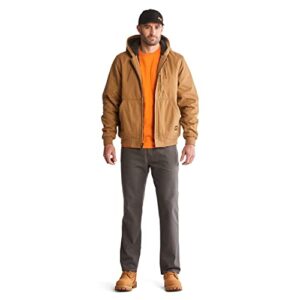 Timberland Men's Gritman Lined Canvas Hooded Jacket Outdoors Equipment, Dark Wheat, L