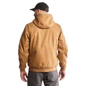 Timberland Men's Gritman Lined Canvas Hooded Jacket Outdoors Equipment, Dark Wheat, L