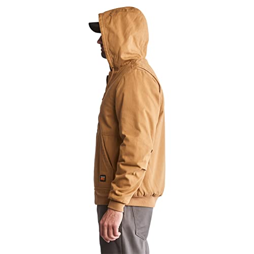 Timberland Men's Gritman Lined Canvas Hooded Jacket Outdoors Equipment, Dark Wheat, L