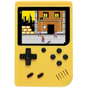 handheld game console with 400 classical fc games console 3.0-inch colour screen,gift christmas birthday presents for kids, adults (games consoles yellow) 1