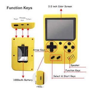 Handheld Game Console with 400 Classical FC Games Console 3.0-Inch Colour Screen,Gift Christmas Birthday Presents for Kids, Adults (Games Consoles Yellow) 1