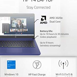 HP 14 Laptop, AMD 3020e, 4 GB RAM, 64 GB eMMC Storage, 14-inch HD Touchscreen, Windows 10 Home in S Mode, Long Battery Life, Microsoft 365, (14-fq0040nr, 2020)