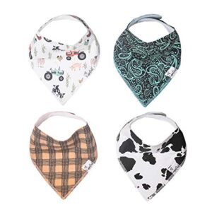 copper pearl baby bandana drool bibs for drooling and teething 4 pack gift set “jo