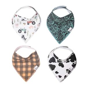 Copper Pearl Baby Bandana Drool Bibs for Drooling and Teething 4 Pack Gift Set “Jo